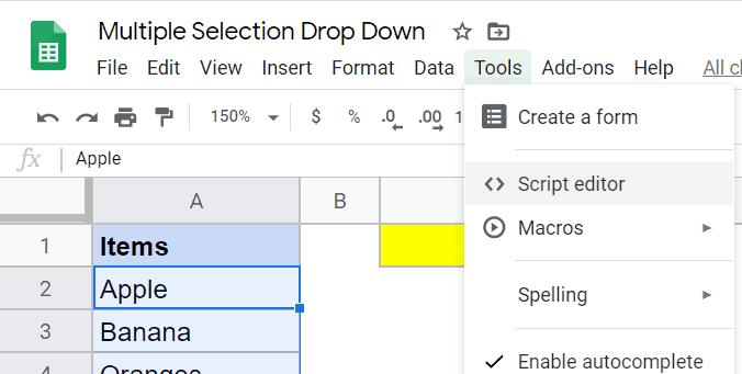 Cách tạo nhiều lựa chọn trong danh sách thả xuống trong Google Sheets